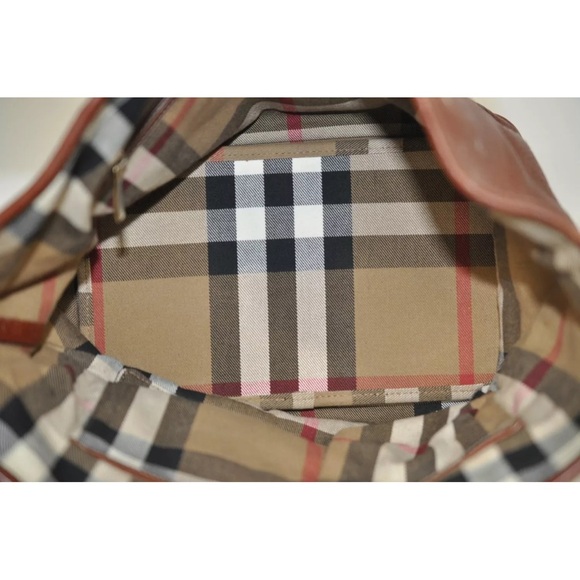 Authentic BURBERRY Vintage Leather Shoulder Tote Bag Brown - Picture 13 of 16